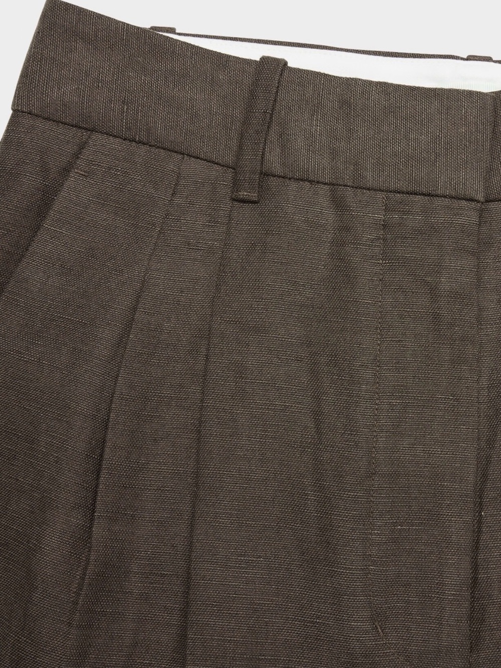 Aritzia Brown Wide-Leg Pleated Trousers - Picture 3 of 6